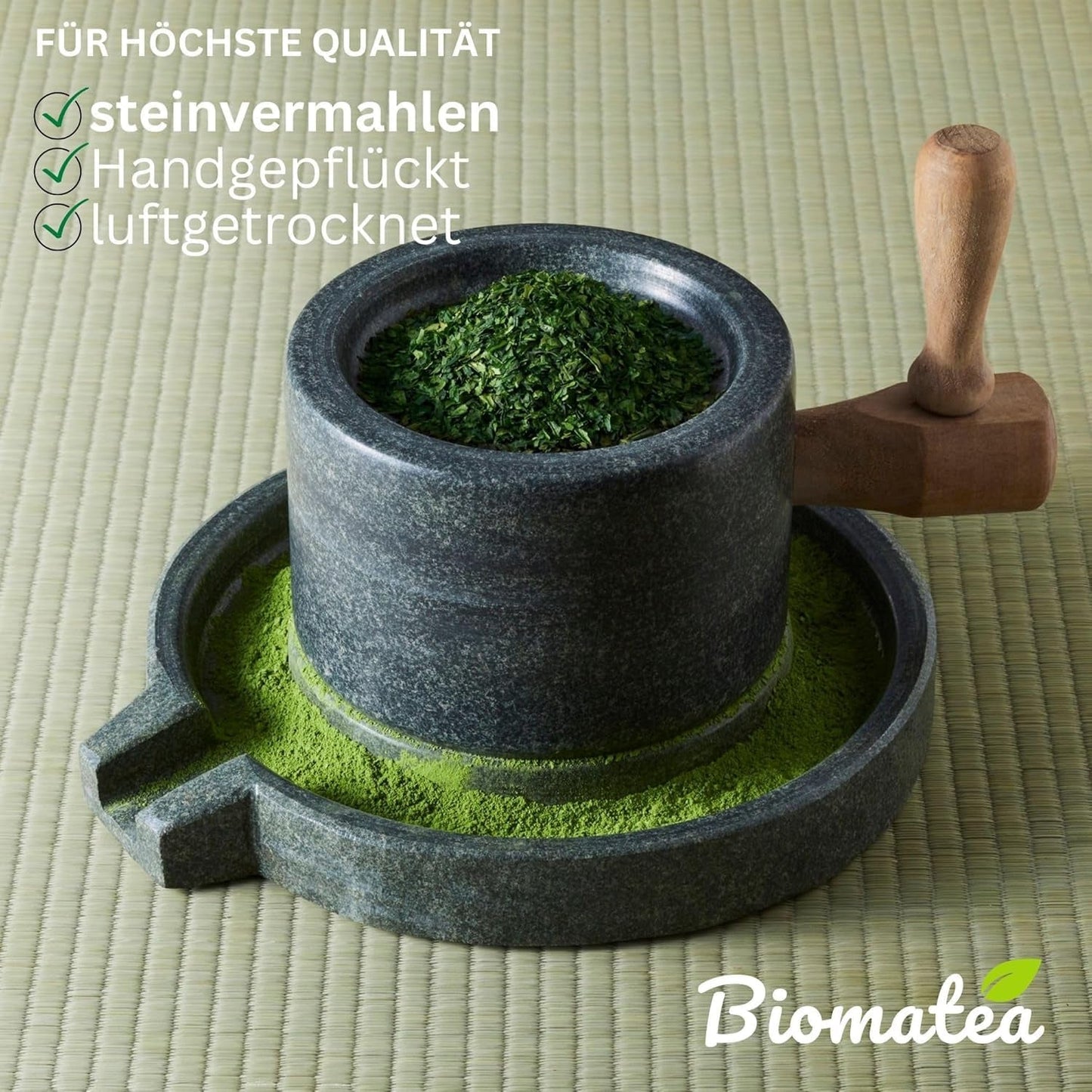 Sakura Matcha Tea 50g - Ceremoniální třída z Japonska - Prémiový zelený čaj s práškem z květů sakury - První sklizeň, mletý kámen, Vegan, bez přísad