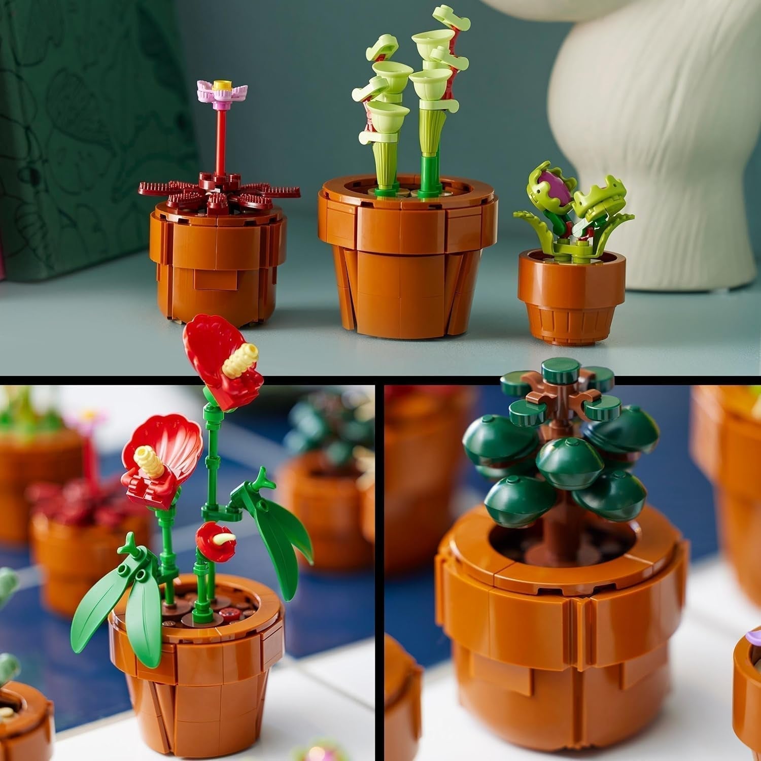 Mini rostlinky LEGO Icons, 9 sestavitelných umělých květin, sada botanických sbírek pro dospělé se sestavitelným terakotovým květináčem, domácí dekorace, dárek pro ženy a muže 10329 Stavebnice Besuche den LEGO-Store