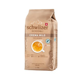 Schwiizer Schüümli Crema Mild, 100% Arabica zrnková káva jemná, harmonická a jemná, ideální pro automatické espresso stroje, síla 2/5, světle pražená, Rainforest Alliance, 1kg