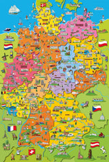 Mapa Německa s obrázky (puzzle pro děti) Puzzle Naty Shop