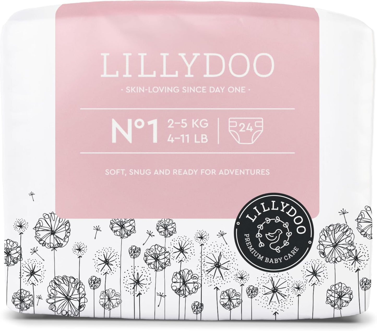 Dětské plenky LILLYDOO šetrné k pokožce – velikost 3 (6–10 kg), 29 kusů, spolehlivá ochrana proti vytečení, měkké, bez parfemace a bez mléka pro citlivou pokožku, dermatologicky testováno