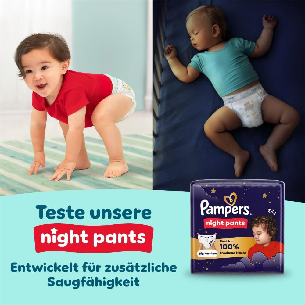 Pampers Premium Protection Pants velikost 5, 144 plen, 11 kg - 17 kg, s 360° nastavením a měkkými manžetami proti vytečení pro optimální pohodlí a ochranu