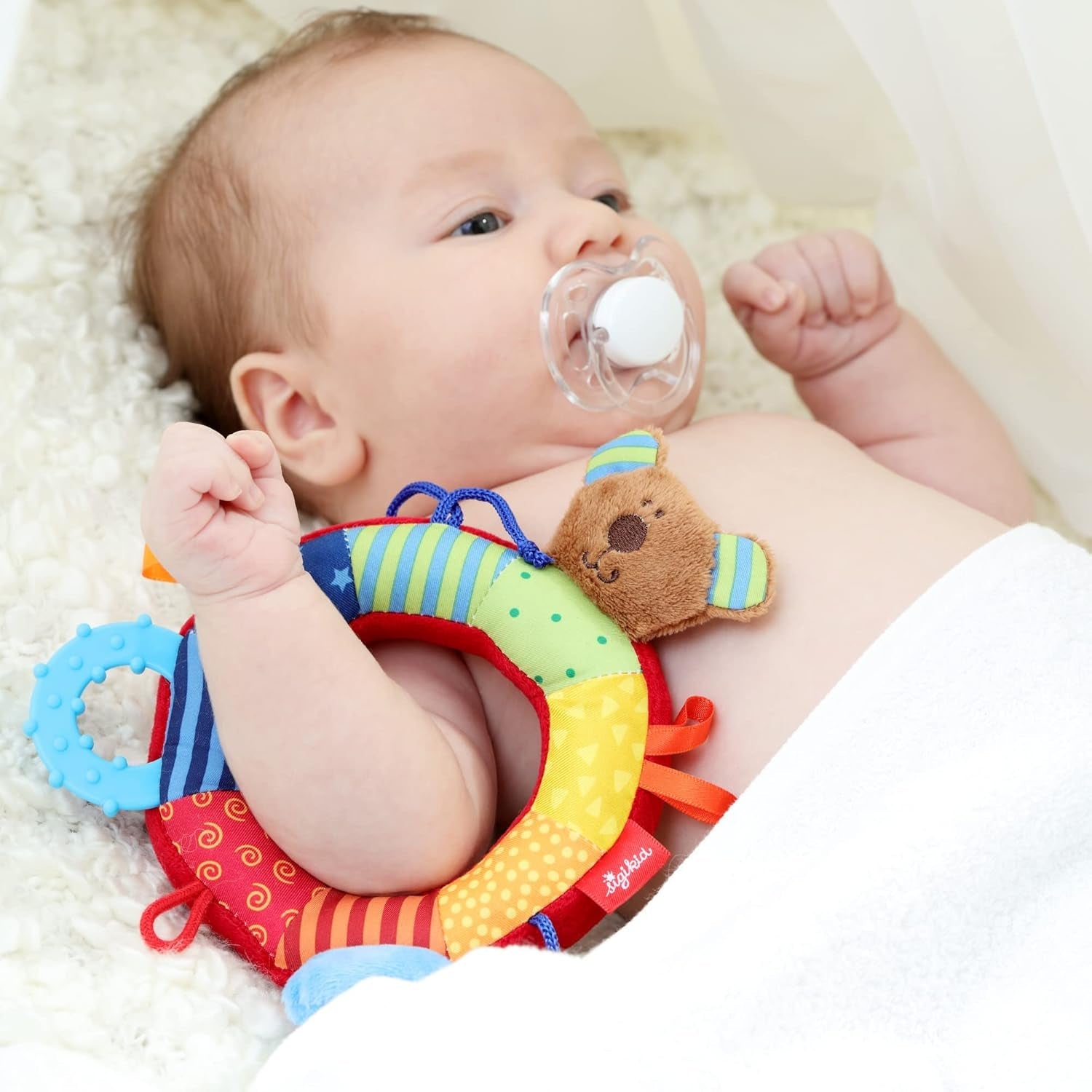 SIGIKID 40490 Aktivní kroužek Baby Activity PlayQ Hračka pro dívky a chlapce pro děti doporučeno od 3 měsíců vícebarevná Baby Toys Naty Shop