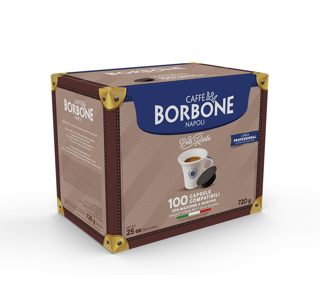 Caffè Borbone Kaffee Kapseln Don Carlo, Blue Mischung - 100 stück - Kompatibilní s Kaffeemaschinen der Marke Lavazza®* A Modo Mio®*