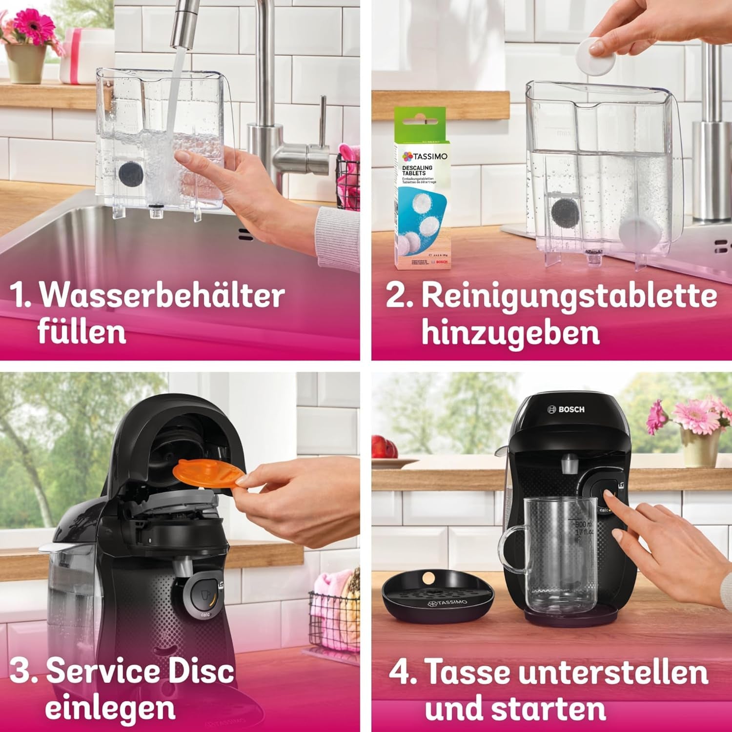 Bosch Tassimo Happy Friendly kávovar na kapsle TAS102E, 70+ nápojů, Vhodné pro všechny šálky, Auto-Stop, Trvale udržitelný, Perfektní dávkování, Úspora místa, 1400 W, Černá