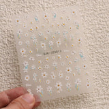 JMEOWIO 3D Nálepka na nehty Blumen Nálepka na nehty Selbstklebend Nagelaufkleber 5D Stereoskopické Letní Frühling Blumen Dekoration Nageldesign Zubehör 4 Blatt