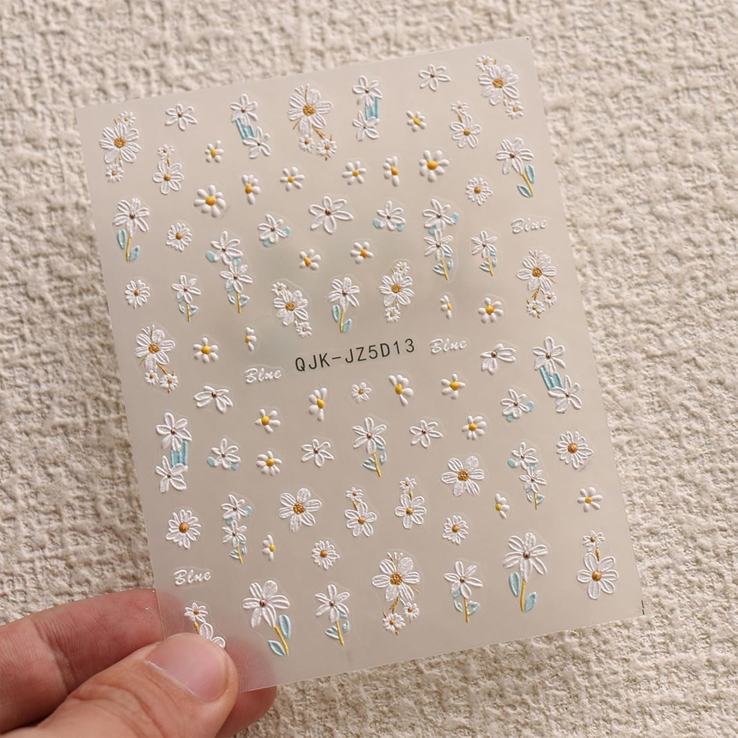 JMEOWIO 3D Nálepka na nehty Blumen Nálepka na nehty Selbstklebend Nagelaufkleber 5D Stereoskopické Letní Frühling Blumen Dekoration Nageldesign Zubehör 4 Blatt