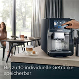 Automatický espresso kávovar Siemens EQ700 classic TP715D01, ovládání aplikací, cold brew, intuitivní dotykový displej, až 10 jednotlivých kreací kávy jako oblíbené, automatické čištění párou, 1500 W, stříbrná šedá