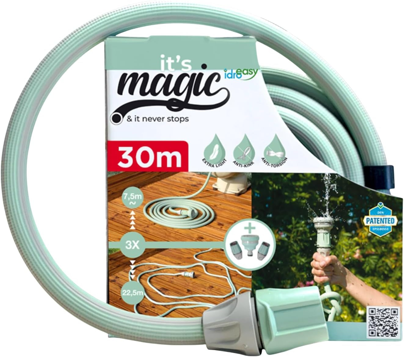 Magic Soft Smart 30 metrů – zahradní zavlažovací trubka, proti uzlům, proti kroucení, vodní hadice