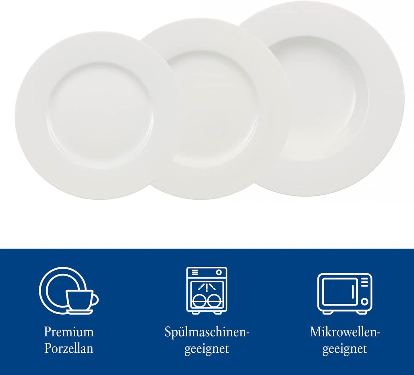 12dílná sada nádobí Villeroy & Boch Wonderful World, Vhodné do myčky a mikrovlnné trouby, Bílá, Talíře, Nádobí, Porcelán, Talíře, Sada, Sada Moderního nádobí, Prémiový porcelán