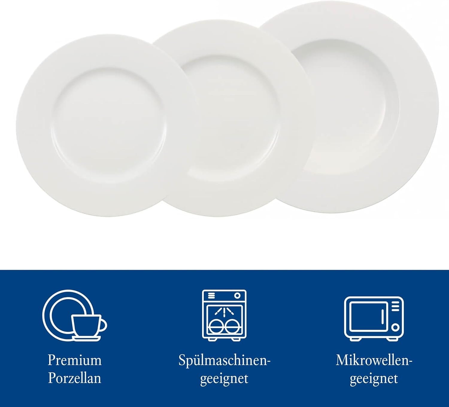 12dílná sada nádobí Villeroy & Boch Wonderful World, Vhodné do myčky a mikrovlnné trouby, Bílá, Talíře, Nádobí, Porcelán, Talíře, Sada, Sada Moderního nádobí, Prémiový porcelán