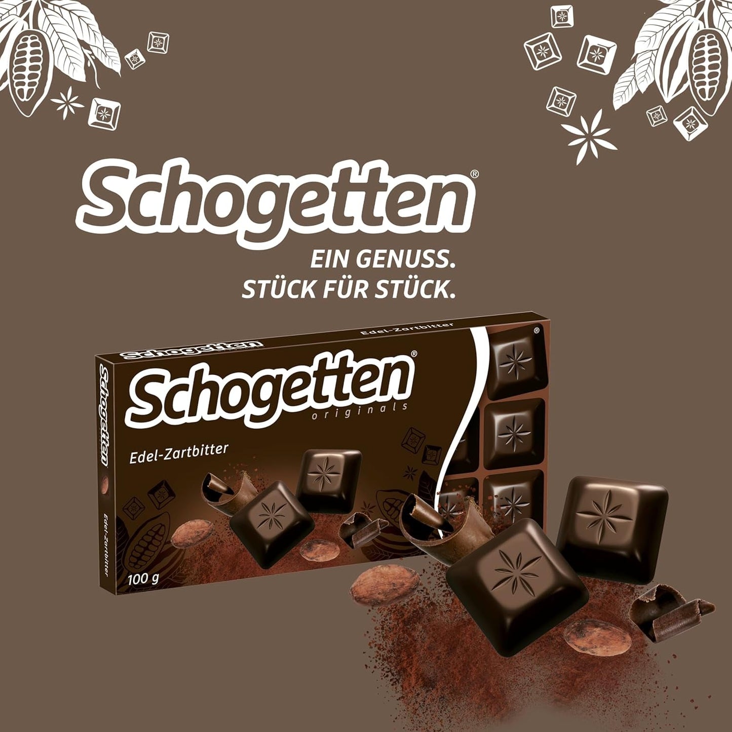 Hořká čokoláda Schogetten (50% kakaa), 100g