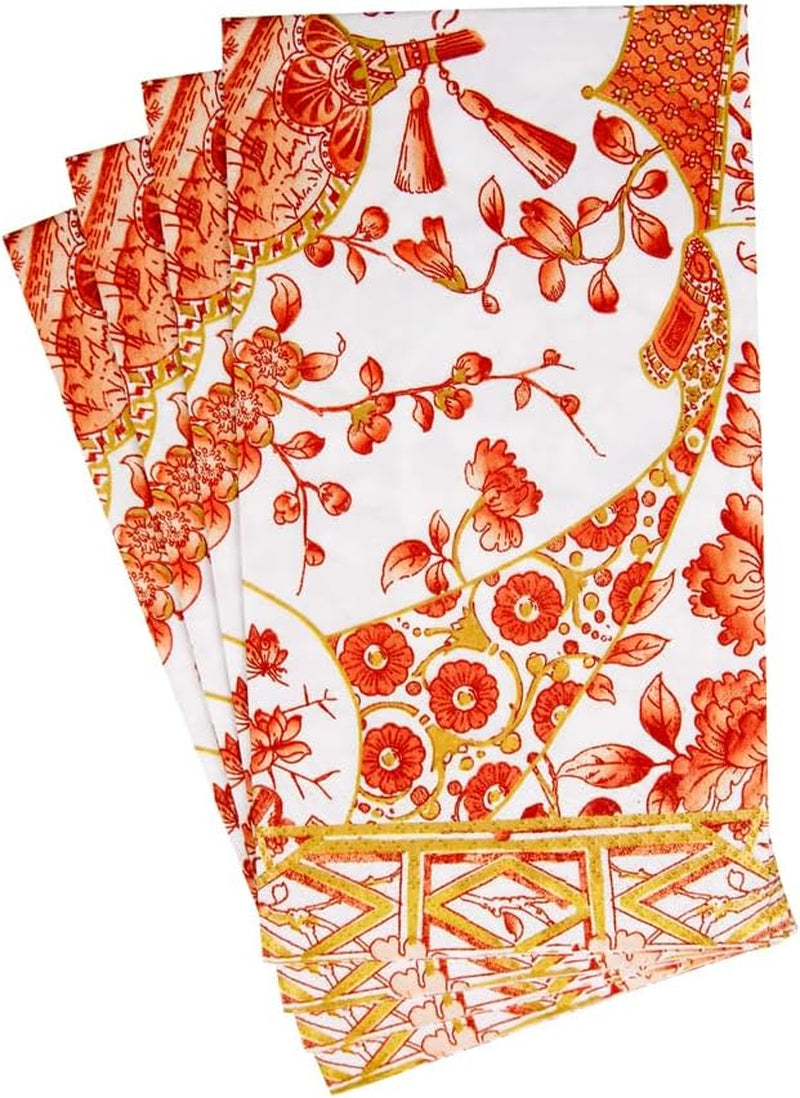 Porcelánové ručníkové ubrousky pro hosty Coral Gold, 15 v balení