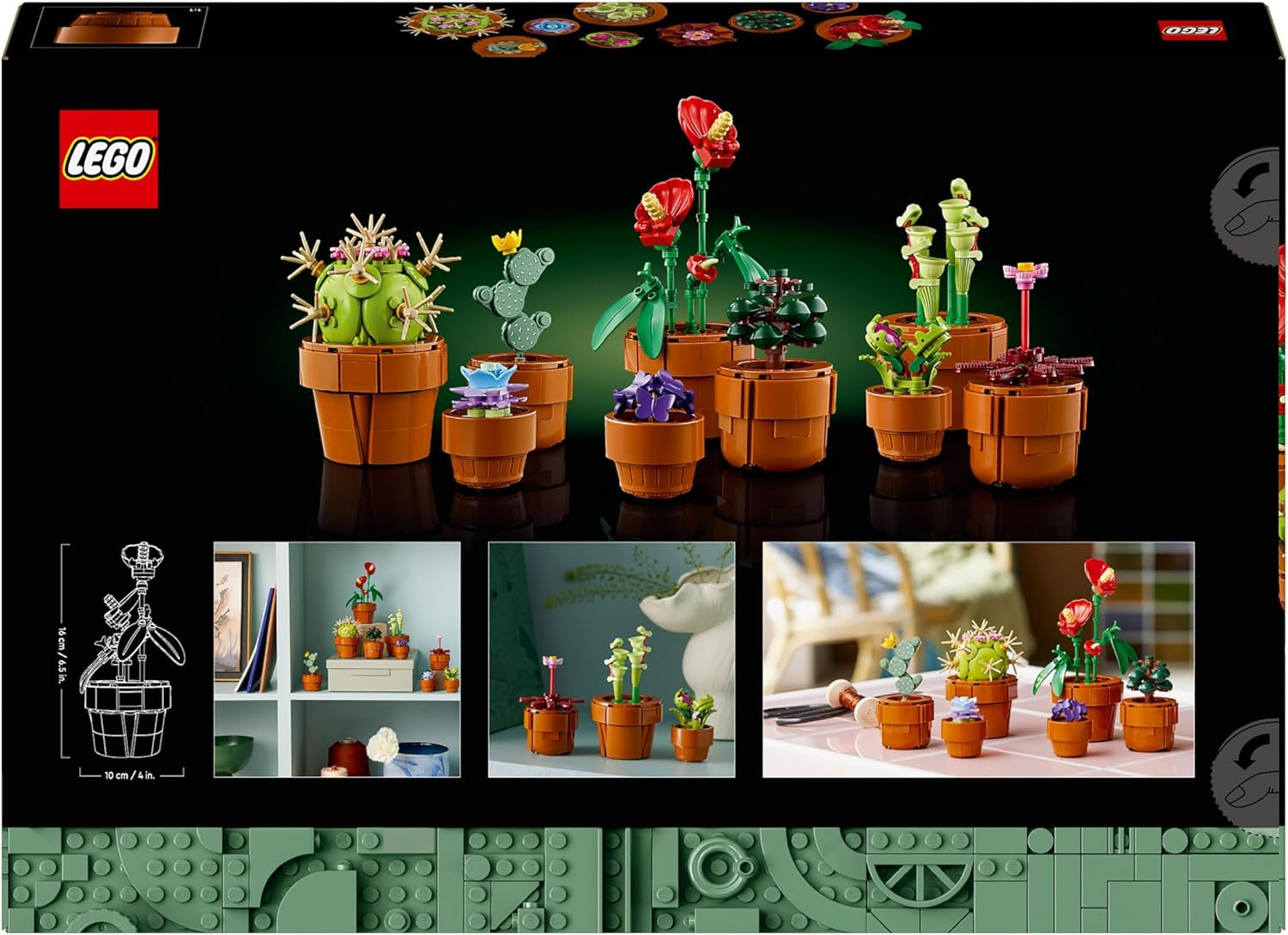 Mini rostlinky LEGO Icons, 9 sestavitelných umělých květin, sada botanických sbírek pro dospělé se sestavitelným terakotovým květináčem, domácí dekorace, dárek pro ženy a muže 10329 Stavebnice Besuche den LEGO-Store