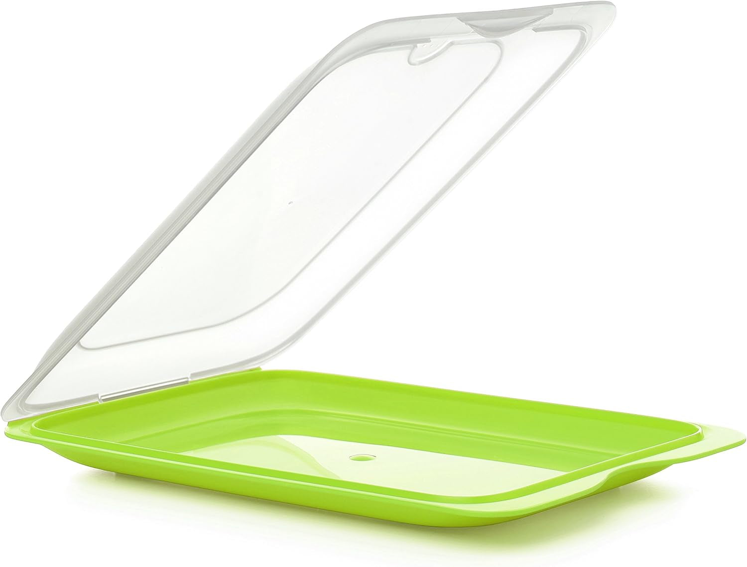 Sada 4 krabic TATAY Fresh Slicer Box, bez BPA, opakovaně použitelné, stohovatelné, do myčky a MWO, náhodné barvy. Rozměry 17 cm x 3,2 cm x 25,2 cm Naty Shop Krabice na skladování potravin Nádoba na klobásy – sada 3 kusů