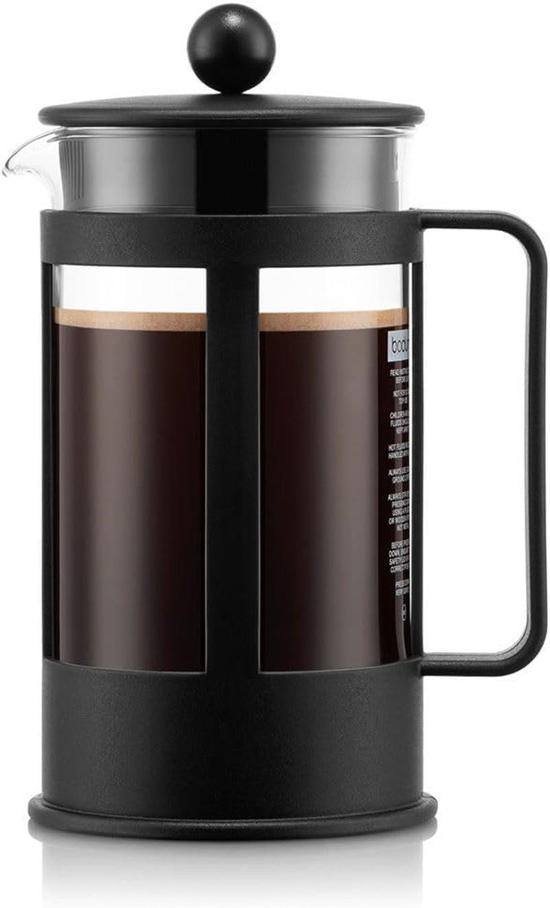 Kávovar Bodum Kenya - 350 ml / 3 šálky - Ruční French Press Borosilikátové sklo a nerezová ocel - Lze mýt v myčce - Vyrobeno v Portugalsku
