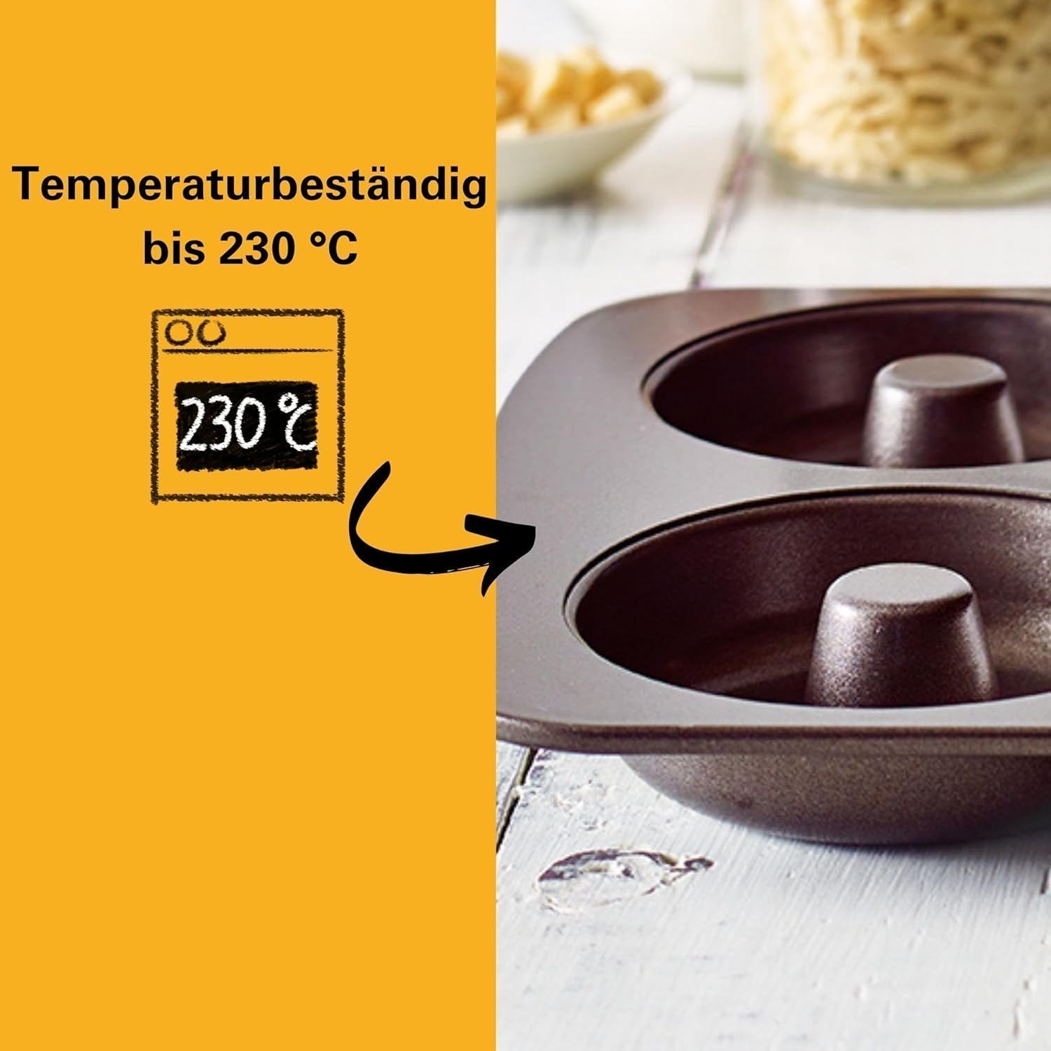 Birkmann, Easy Baking, Donutblech, Backform Für 6 Donuts, Mit Hochwertiger Antihaftbeschichtung, Ø 9 Cm, Mit Rezept, 881631 Formy a plechy na pečení Naty Shop