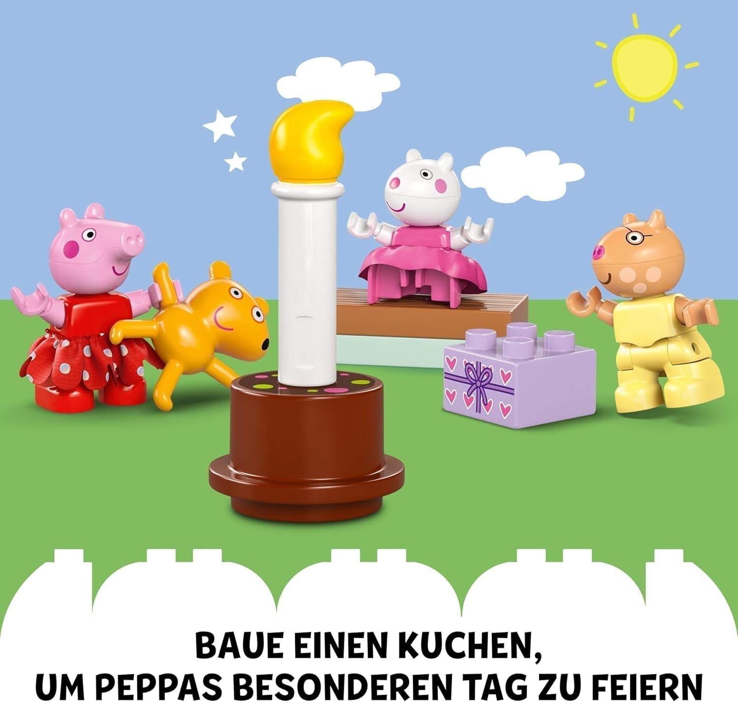LEGO DUPLO Peppa's Birthday House: Kreativní hračka pro 3 postavy, stavějte a přestavujte domeček pro 2leté děti, chlapce a dívky, podporuje zručnost 10433 Stavebnice Besuche den LEGO-Store