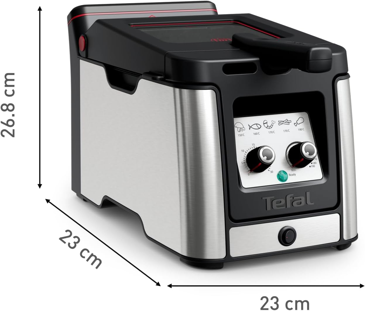 Fritéza Tefal FR600D Clear Duo, smažení s menším množstvím kouře a zápachu, kapacita 1,2 kg, termostat, časovač, velké průhledové okénko bez mlhy Domácí spotřebiče Naty Shop
