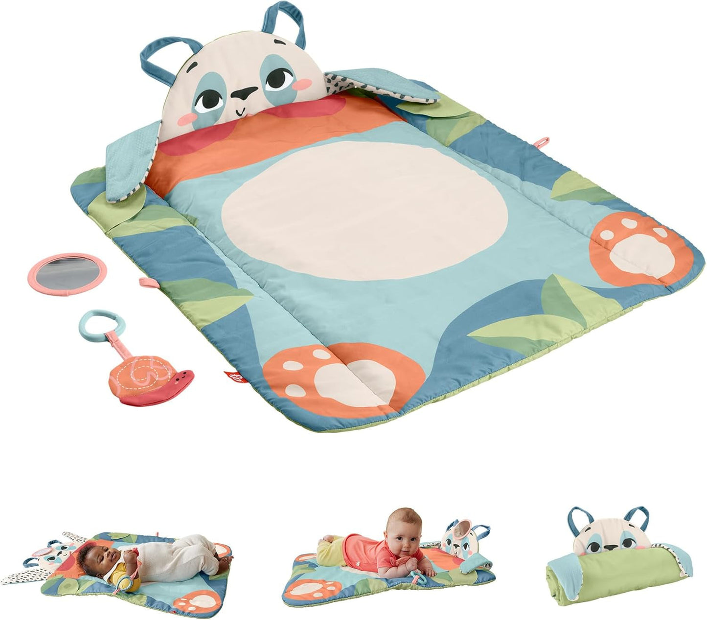 Fisher-Price Giant Ear Elephant – Rozkošná měkká plyšová hračka s extra velkýma ušima, vyrobená z 90 % recyklovaného plastu a FSC certifikovaným obalem, pro děti od 3 měsíců, HKD63 Baby Toys Naty Shop Panda