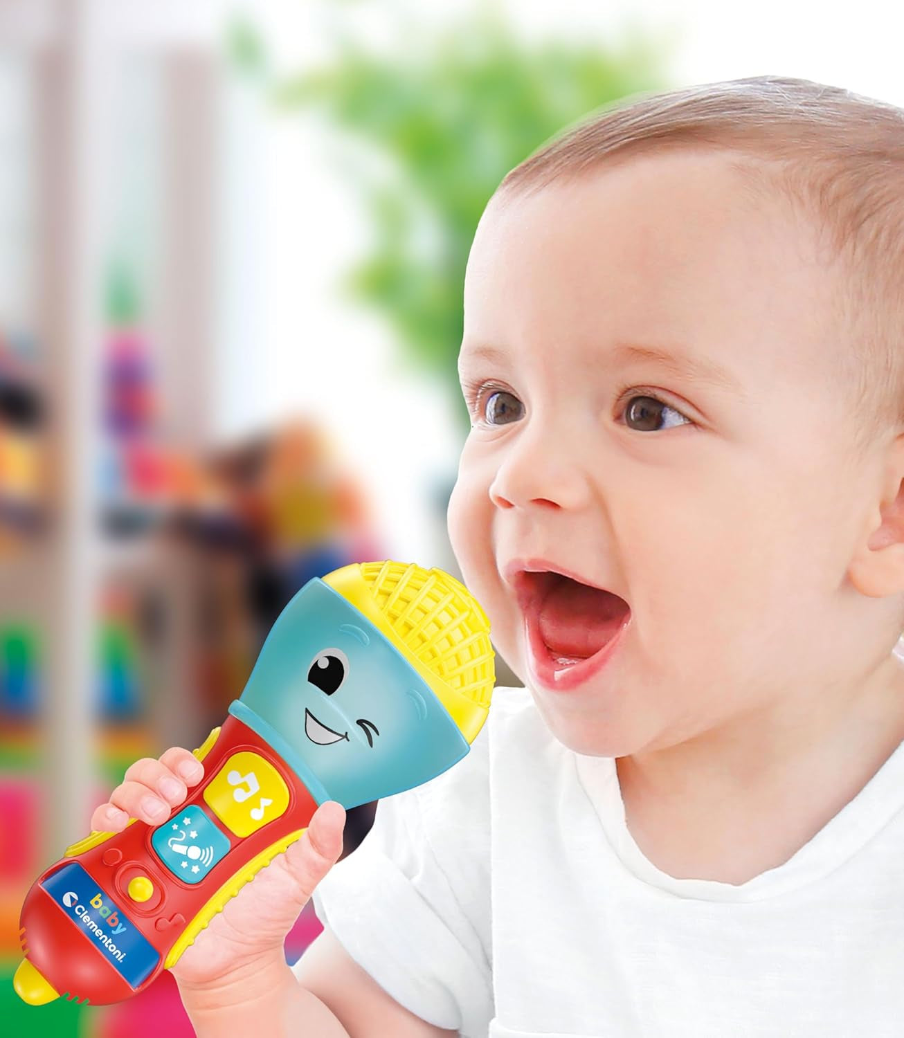 Clementoni – dětský mikrofon, elektronická hudební hra pro rané dětství, hračka 10–36 měsíců, centrum aktivit se světlem a zvuky, 17931 Baby Toys Naty Shop