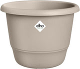 elho Amiga Round 30 - Vnitřní a venkovní květináč - 100% recyklovaný plast - Ø 29,5 x V 20,2 cm - Béžová/Mushroom Beige