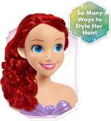 Ariel Just Play Vlasová hlava Disney Princess 20 cm s příslušenstvím Sada 7 dílů Hračka do červených vlasů pro děti od 3 let