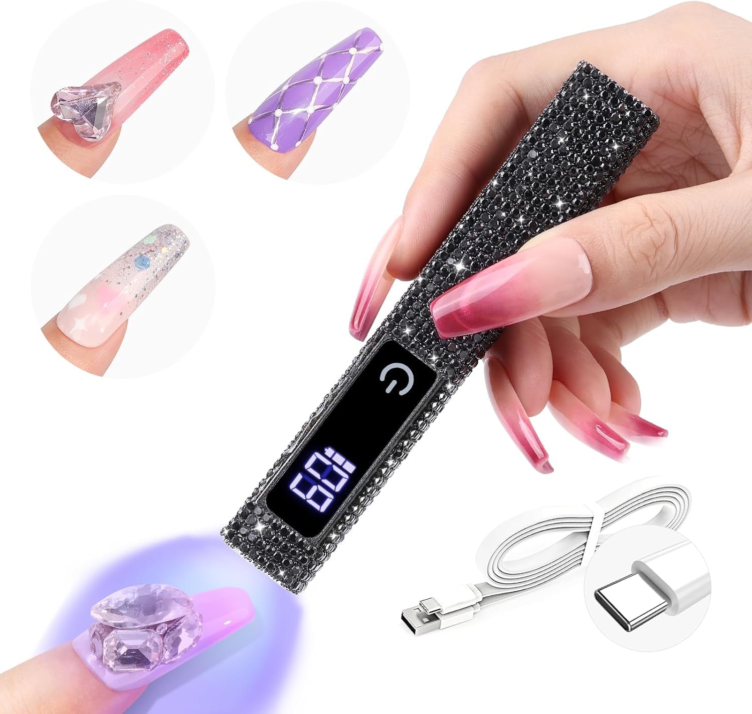 Saviland U V Lampe Für Gelnägel: Mini U V Lampe Für NägelSchützen Sie Die Haut Wiederaufladbar Klein LED Nagellack Trocknergerät Für Nagellack Aufbaugel Tipy na nehty Nagelkleber Geschenke Für Frauen