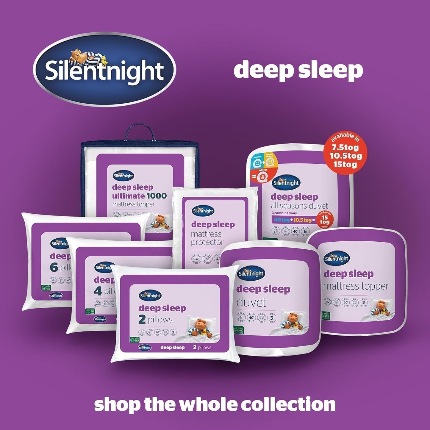 Přikrývka Silentnight Deep Sleep, bílá, mikrovlákno, bílá, jednolůžko Přikrývky a přikrývky Naty Shop