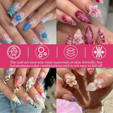 50 Stück 3D Blume Sada kousků na nehty, Bunte Nageldesign Zubehör, Nägel Charms Und Nagel Art Charms, Perfekt Für Nailart, Maniküre Dekoration Und DIY Nageldesign