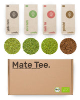 Degustační sada čaje maté ● 4 druhy organického čaje maté ● 100 g Erva maté + Yerba maté + zelený čaj maté + pečený čaj maté