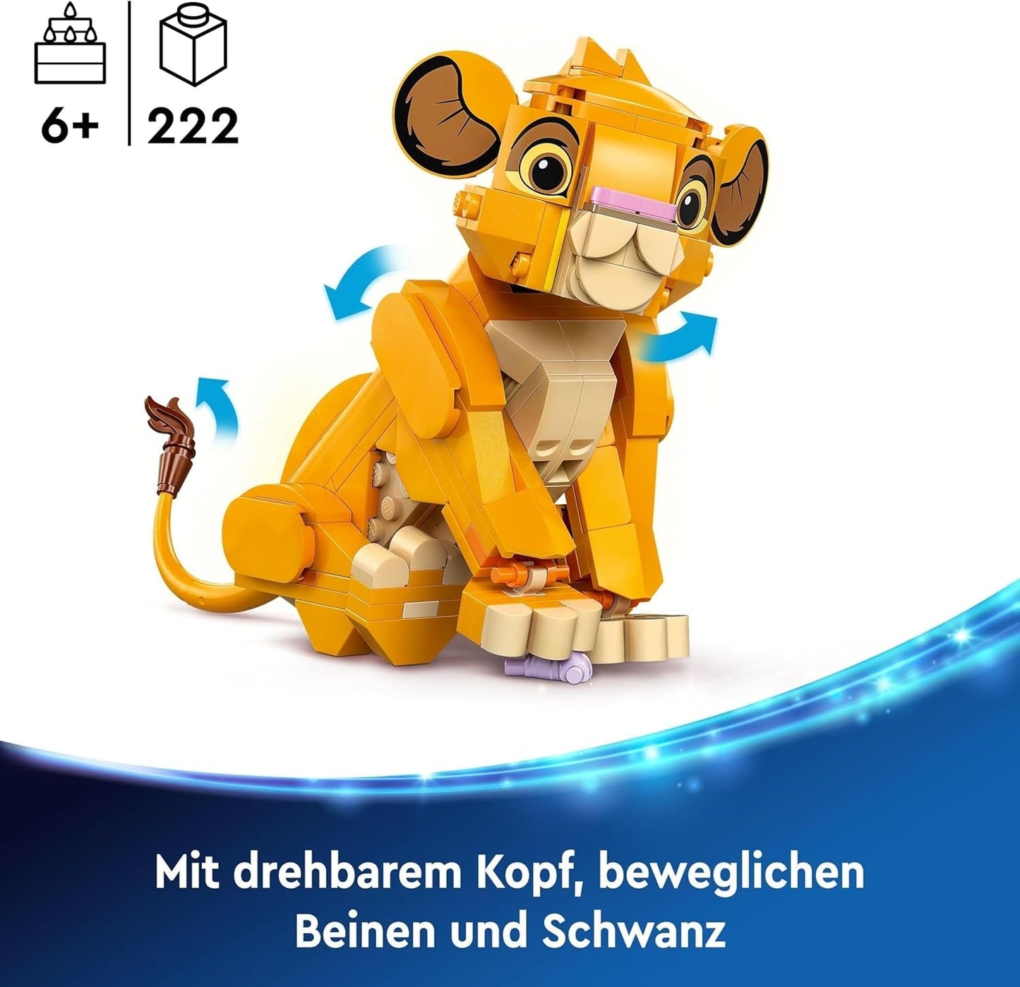 LEGO Ç€ Disney Simba, mládě lvího krále, stavebnice pro děti, fantasy Hrací sada s postavičkou lva, skvělý tip na dárek pro dívky a chlapce od 6 let, dětská hračka 43243 Stavebnice Beuche den LEGO-Store