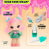 Panenka Yummiland Lesk na rty - Susie Sour Straw - Obsahuje sadu lesku na rty pro vlastní potřebu, Vhodné pro věk 4+, Series 2