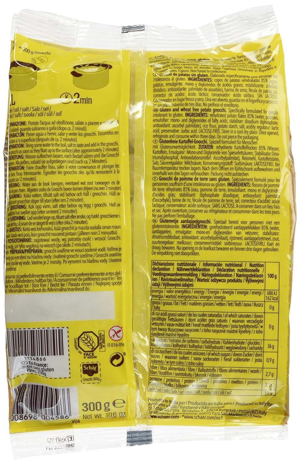 Bezlepkové noky, 300g, balení 6 ks