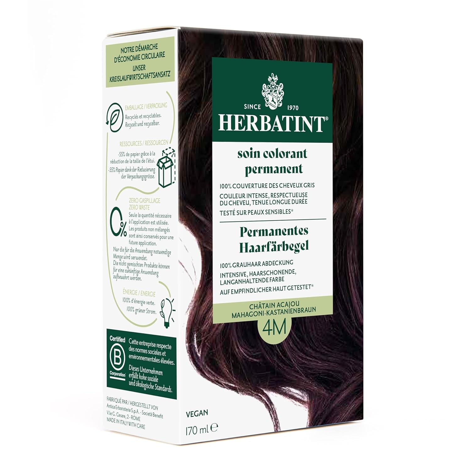 Permanentní gel k barvení vlasů 6N tmavá blond - 170 ml I Bez amoniaku, 100% krytí šedivých vlasů I Testováno na citlivé pokožce, s 8 rostlinnými extrakty