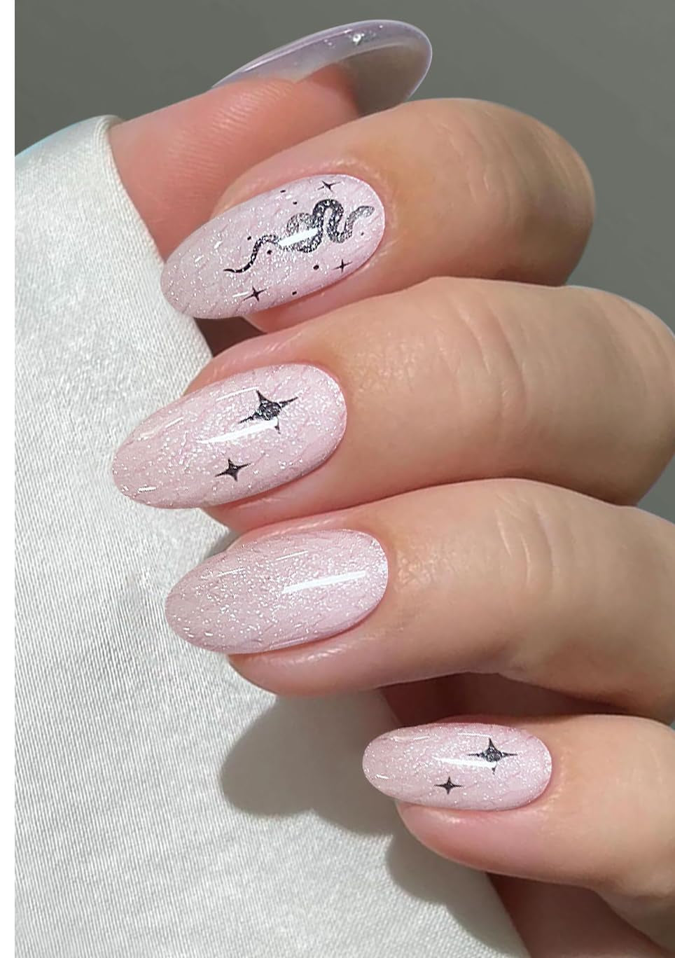 JMEOWIO Nagelfolie UV Härtend Schlange Stern UV gelové proužky na nehty Nálepka na nehty Nagelaufkleber Nail Art Dekoration Nageldesign Zubehör