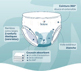 BIOLANE - Krátké plenky - Velikost 5 (12-18 kg) - těsnost 12 hodin - balení 1 měsíc - 120 plen - ekologické