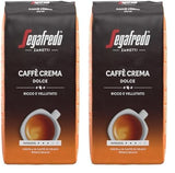 Segafredo Zanetti Caffè Crema Dolce - Celá zrna (1 kg balení) - Vhodné pro Caffè Crema - Lehce až středně pražená kávová zrna s jemnou a vyváženou chutí (2 balení)