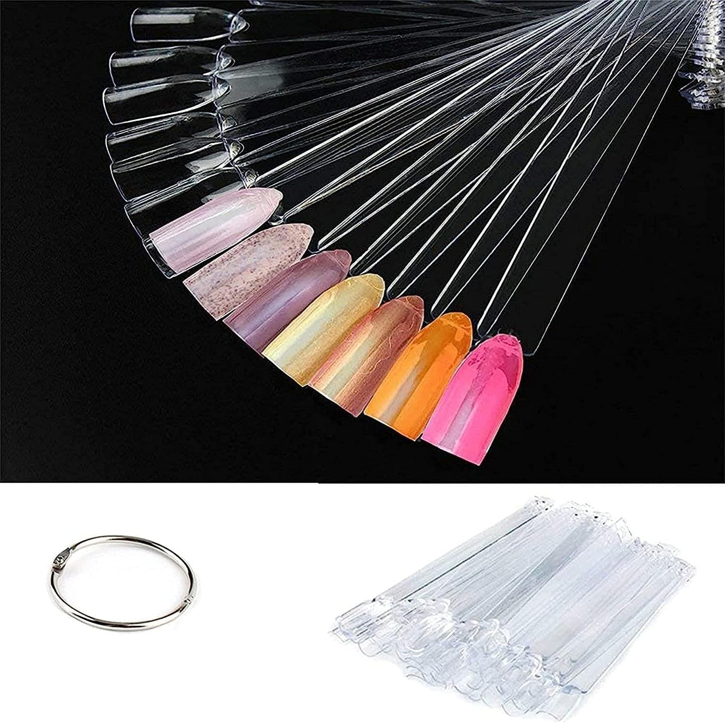 Displej na nehty, 40 tyčinek umělého laku na nehty, kapsle, praktický ventilátor, nail art