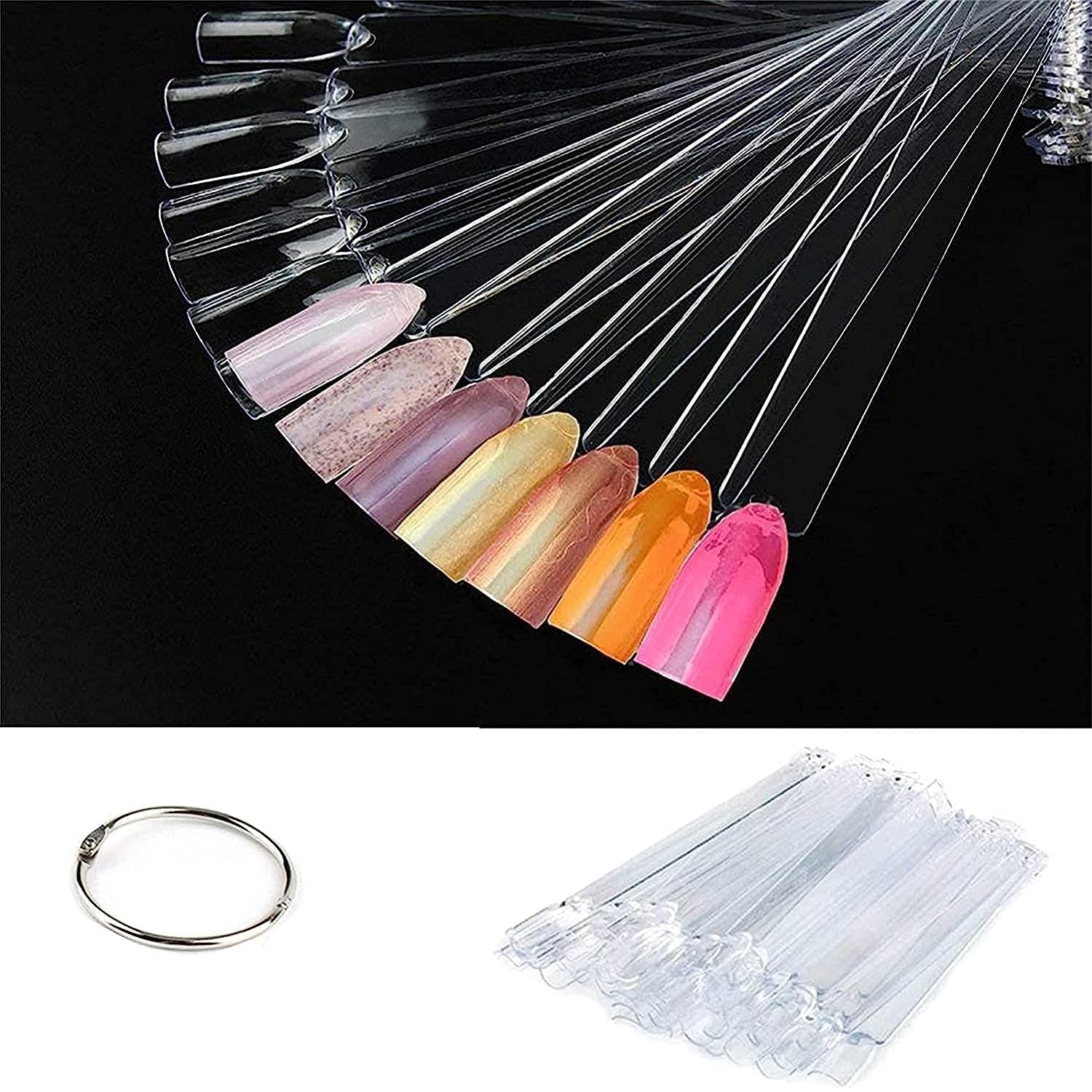 Displej na nehty, 40 tyčinek umělého laku na nehty, kapsle, praktický ventilátor, nail art