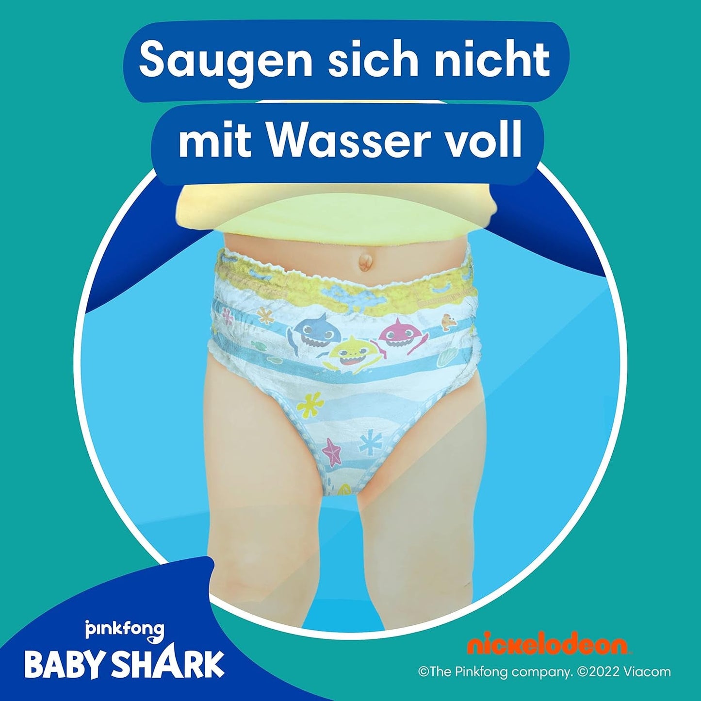 Jednorázové plenky Pampers Splashers Baby Shark Limited Edition 4-5, 11, 9kg-15kg, pro bezpečnou ochranu ve vodě