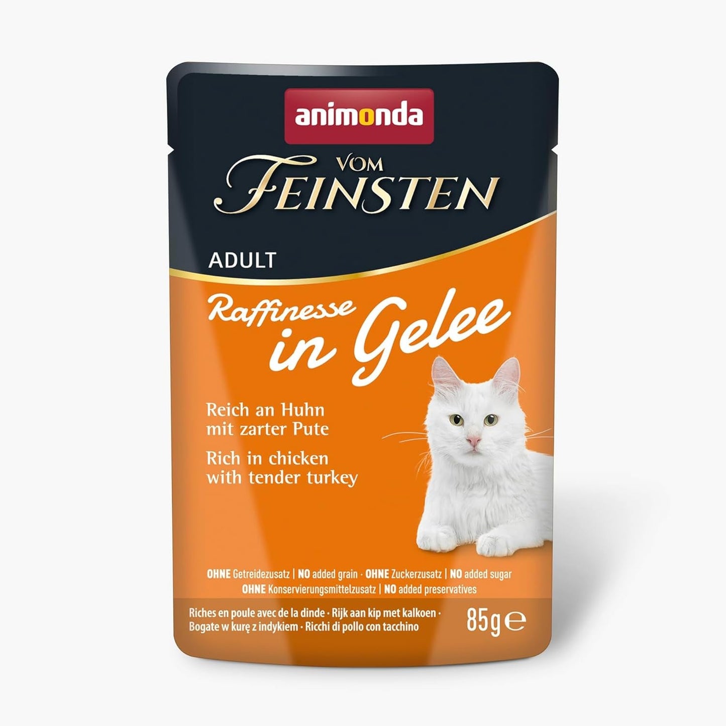 animonda Vom Feinsten Adult Raffinesse Katzenfutter in Gelee, Mixpack vom Land (12 x 85 g), Nassfutter s taurinem a vitamínem D3, bez Zusatz von Zucker, Soja und Getreide