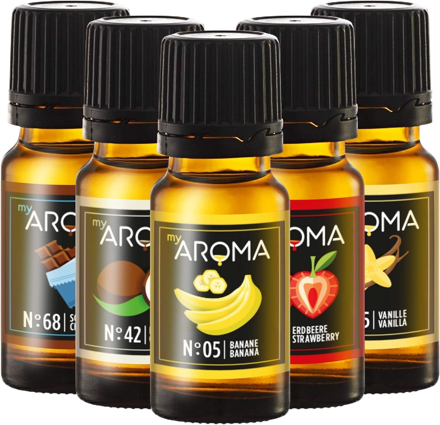 Myarom | Sada: Forest & Meadow - Čistá přírodní příchuť s příchutí ovoce a příchutí ovoce (5 x 10 ml) | Sladidla bez cukru a neslazená Naty Shop Tunul sportive