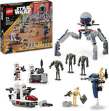 LEGO Star Wars 75372 klonový voják a bitevní balíček bitevního droida, vč. 4 minifigurky, 5 droidů a motorka se speederem se střílečkou - Stavebnice pro chlapce a dívky ve věku od 7 let Stavebnice Besuche den LEGO-Store Battle pack