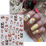 JMEOWIO 3D Nálepka na nehty Weihnachten Glitzer Nail Art Nálepka Selbstklebend Nagelaufkleber 5D Stereoskopické Schneeflocke Winterurlaub Süß Dekoration Nageldesign Zubehör 4 Blatt