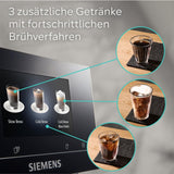 Automatický espresso kávovar Siemens EQ700 classic TP715D01, ovládání aplikací, cold brew, intuitivní dotykový displej, až 10 jednotlivých kreací kávy jako oblíbené, automatické čištění párou, 1500 W, stříbrná šedá