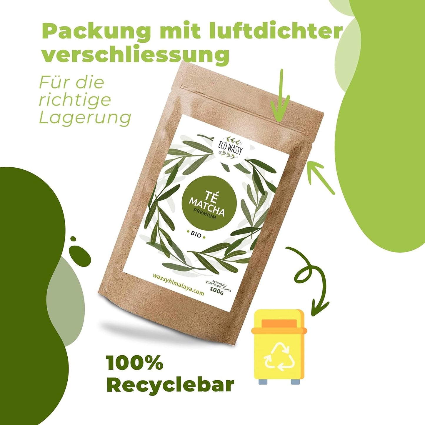 Japonský čaj Matcha, prémiová kvalita, prášek. 100% přírodní. Reduktor zeleného čaje, silný detoxikátor a antioxidant. Čistě pěstovaná matcha - Původ: Japonsko (100 g)