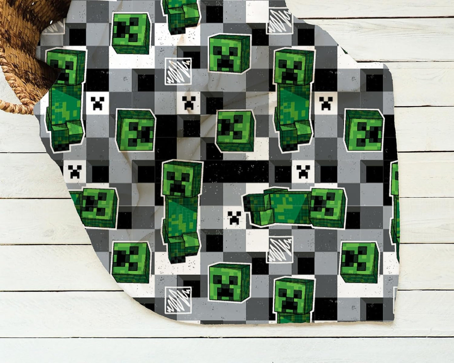 Postavička World Minecraft Oficiální fleecová deka | Design Scribble Oboustranné oboustranné, super měkké, teplé přikrývky Postele a přikrývky Besuche den Character World-Store