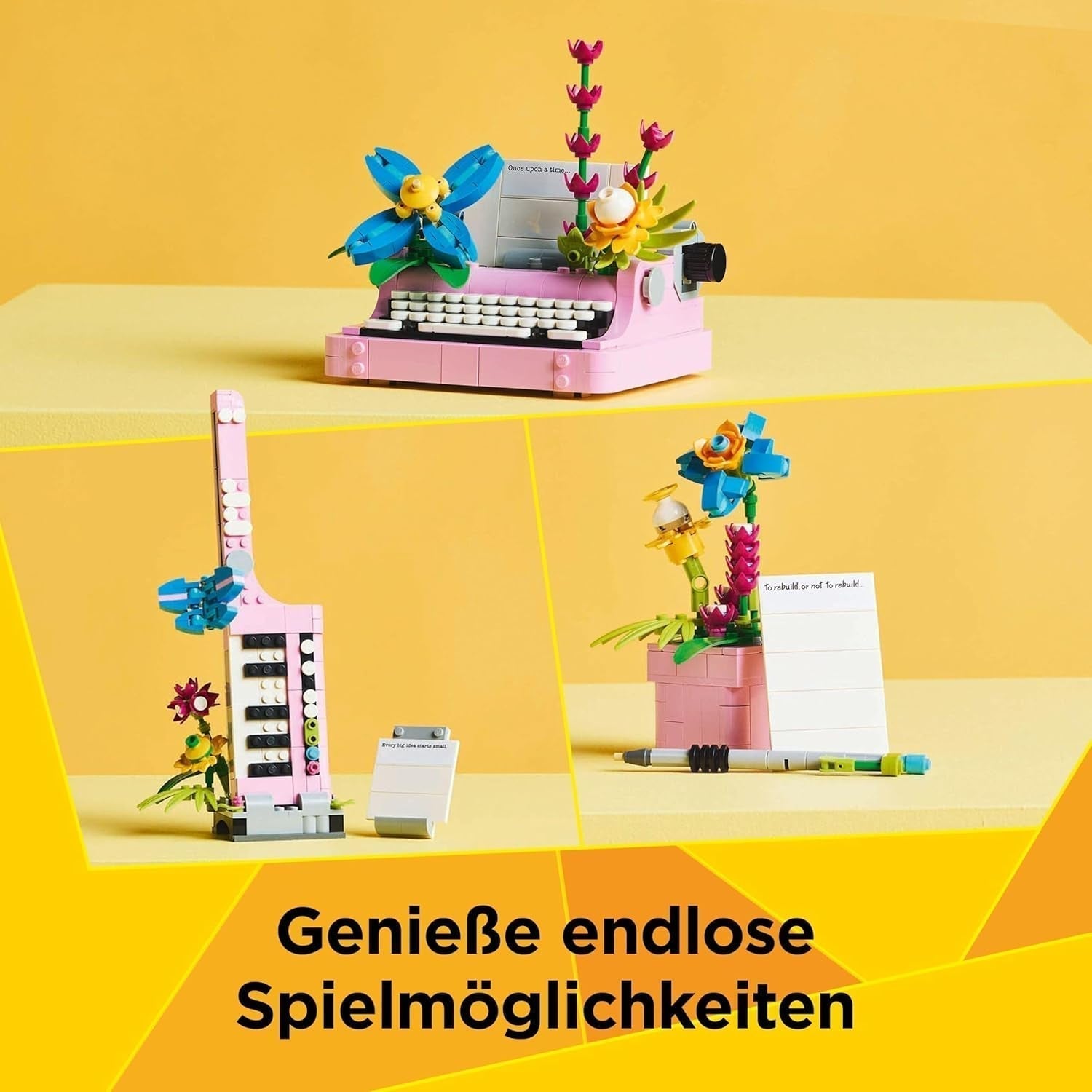 LEGO Creator 3v1 psací stroj s květinami - přeměnitelná hračka na model Keytar nebo na květináč se zápisníkem a perem - stavebnice - dárek pro dívky a kluky od 8 let 31169 Stavebnice Besuche den LEGO-Store