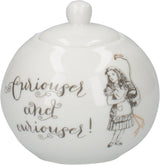 Alenka v říši divů Jemná porcelánová konvička a konvička na mléko, porcelánová miska a konvička na mléko v luxusní dárkové krabičce